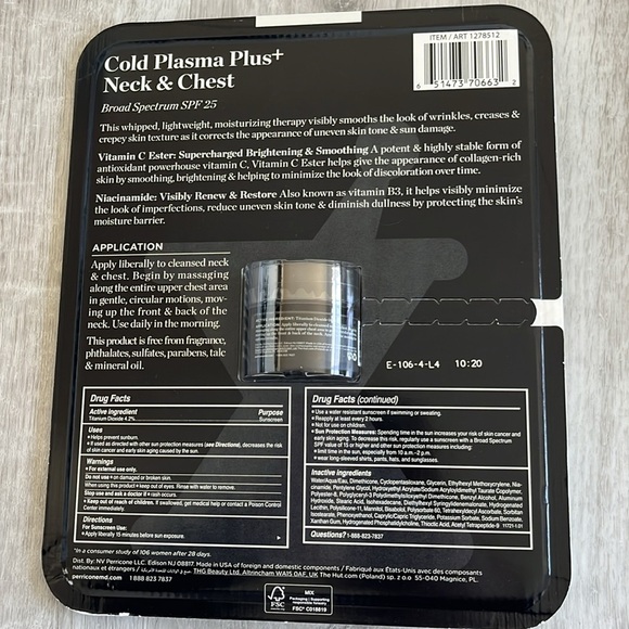 Perricone MD Cold Plasma Plus Neck Chest Vitamin C Peptides Niacinamide NWT 1 oz - Picture 3 of 5